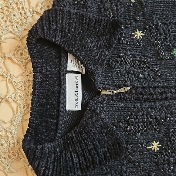 Croft & Barrow Zip Front Ramie/Cotton Blend Christmas Sweater - Picture 8 of 12